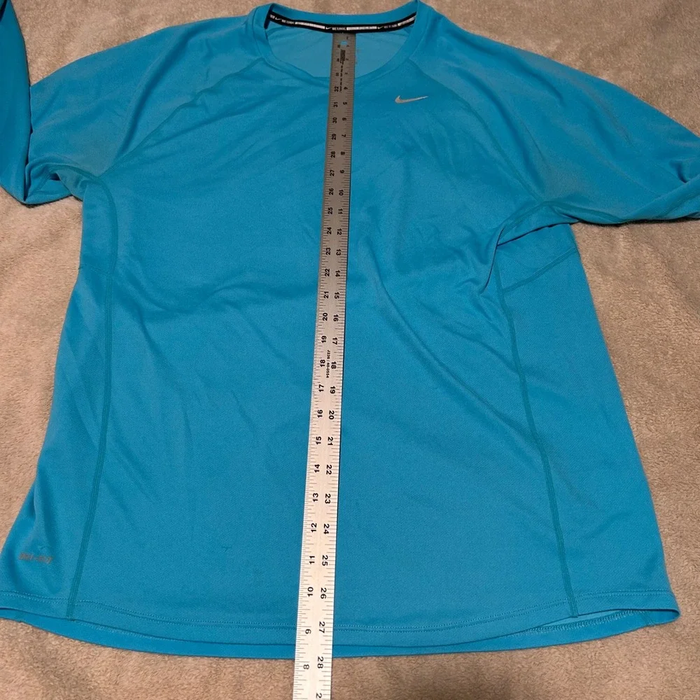 Nike Miler Running Shirt Mens Large Blue Dri-FIT Long Sleeve Athletic Top